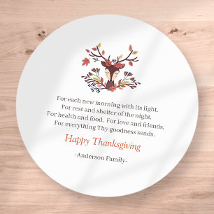 Sticker Rond Thanksgiving Poem Pays Rustique Autumn Foliing