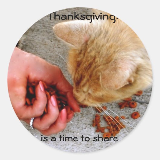 Sticker Rond Thanksgiving Sharing avec Animaux (Devant)