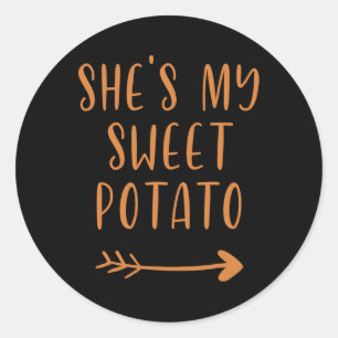 Sticker Rond Thanksgiving She's My Sweet Potato I Yam Set