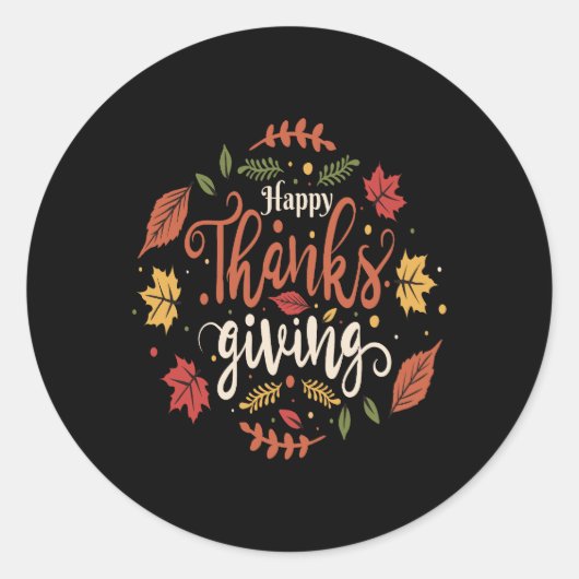 Sticker Rond Thanksgiving, Thanksgiving 2023, Jours fériés (Devant)