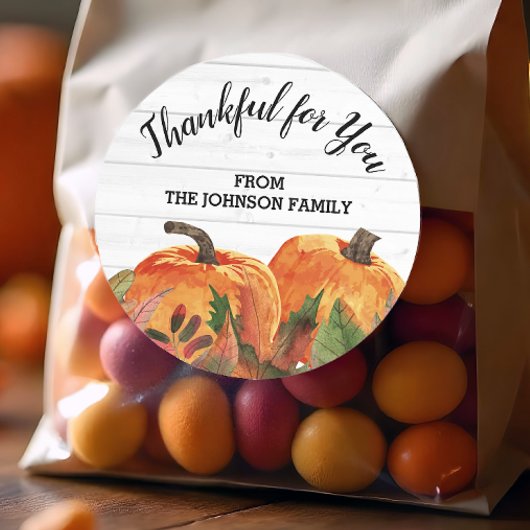 Sticker Rond Thanksgiving Thanksgiving personnalisé pour vous