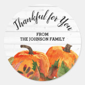 Sticker Rond Thanksgiving Thanksgiving personnalisé pour vous (Devant)