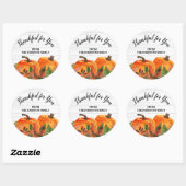 Sticker Rond Thanksgiving Thanksgiving personnalisé pour vous (Feuille)
