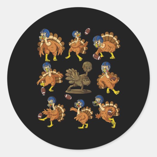 Sticker Rond Thanksgiving Turkey (Devant)