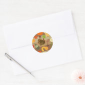 Sticker Rond Thanksgiving Turkey (Enveloppe)