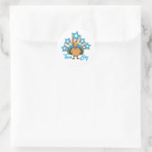 Sticker Rond Thanksgiving Turkey Gender Revela - Team Boy (Sac)