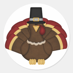 Sticker Rond Thanksgiving Turquie