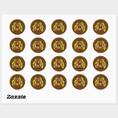 Sticker Rond Thanksgiving Turquie (Feuille)