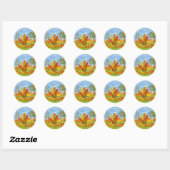 Sticker Rond Thanksgiving Turquie Citrouille Patch (Feuille)