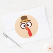 Sticker Rond Thanksgiving Turquie mignon Drôle Silencieux Caric (Enveloppe)