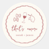 Sticker Rond "That's Amore" Fête des mariées manuscrite (Devant)
