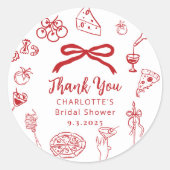 Sticker Rond That's Amore Hand Drawn Italian Bridal Shower (Devant)