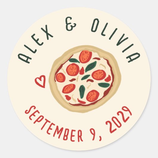 Sticker Rond That's Amore Italian Food CUSTOM Wedding  (Devant)