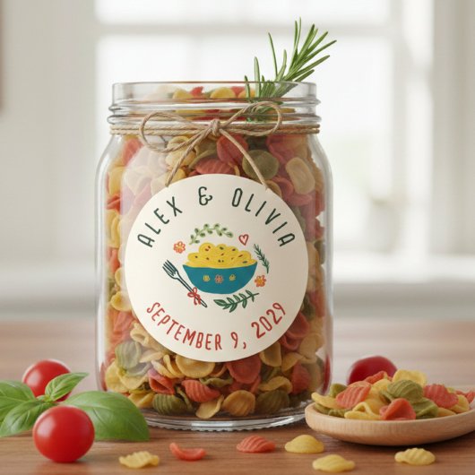 Sticker Rond That's Amore Italian Food CUSTOM Wedding 