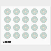 Sticker Rond Thé à la mode Shabby chic (Feuille)