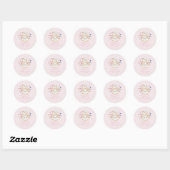 Sticker Rond Thé à la rose pâle (Feuille)