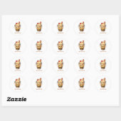 Sticker Rond Thé au lait aux perles de tapioca (Feuille)