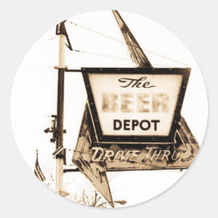 Sticker Rond The Beer Depot Vintage Ann Arbor, Michigan