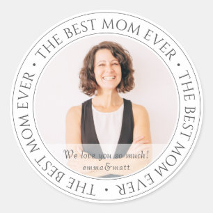 Sticker Rond The Best Mama Ever Modern Classic