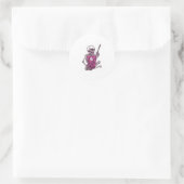 Sticker Rond Thé bulle de squelette d'Halloween (Sac)