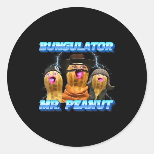 Sticker Rond The Burnt Peanut Funny Goop Mr. Peanut Bungulator  (Devant)