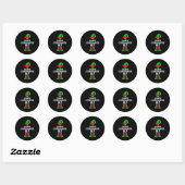 Sticker Rond The Chaos Coordinator Elf Matching Family Christma (Feuille)