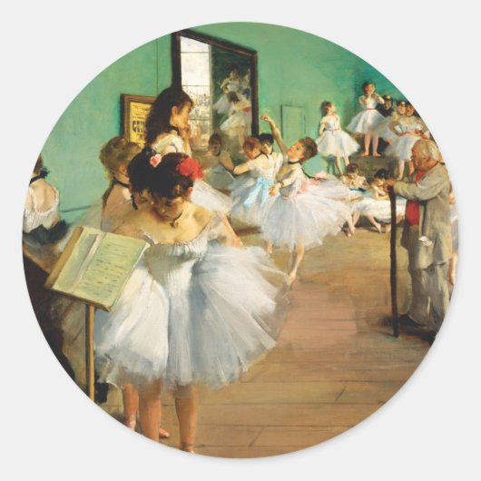 Sticker Rond The Dance Class (1874) par Edgar Degas (Devant)