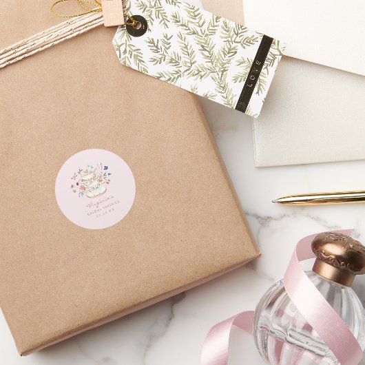 Sticker Rond Thé dansant Rose Fardé