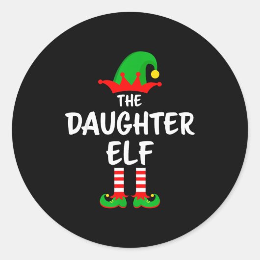 Sticker Rond The Daughter Elf Matching Family Christmas  (Devant)