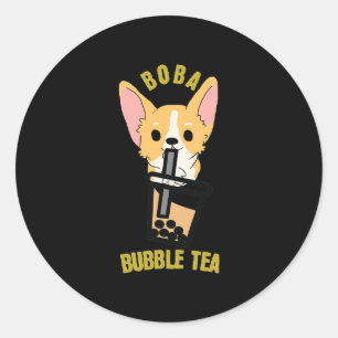 Sticker Rond Thé de bulle de lait Boba Thé de lait Anime Corg