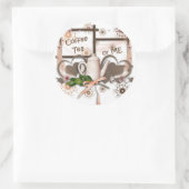 Sticker Rond Thé de café ou moi (Sac)