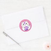 Sticker Rond Thé de chat Galaxy (Enveloppe)