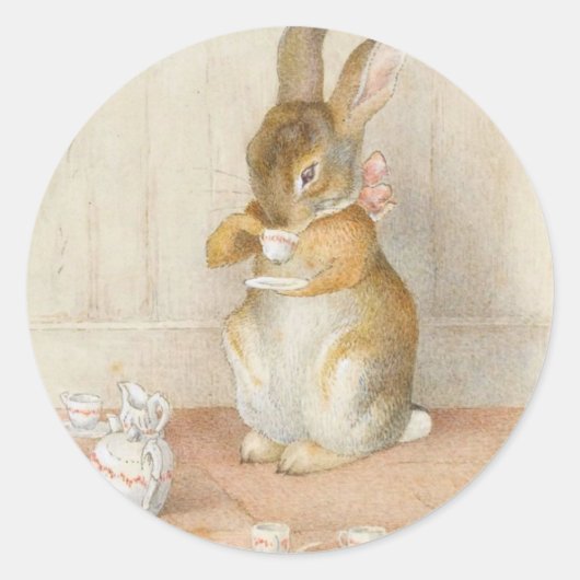 Sticker Rond Thé de lapin - Beatrix Potter (Devant)