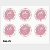 Sticker Rond Thé de mariage Elegant Cerisier en Fleur (Feuille)