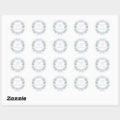 Sticker Rond Thé de mariage floral bleu (Feuille)