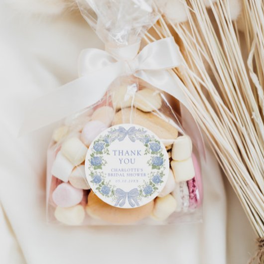 Sticker Rond Thé de mariage floral bleu