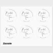 Sticker Rond Thé de mariage moderne avec écriture script (Feuille)