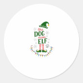 Sticker Rond The Dog Mom Elf Xmas Funny Dogs lover Christmas Do (Devant)