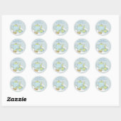 Sticker Rond Thé et petits gâteaux (Feuille)