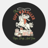 Sticker Rond The Gift Wrangler Rope, Wrap, And Give Funny Chris (Devant)