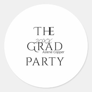 Sticker Rond The grad party name 20XX bold letter graduatsimple