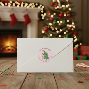 Sticker Rond The Grinch Cindy-Lou Who Christmas