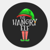 Sticker Rond The Hangry Elf Family Matching Group Christmas Fun (Devant)
