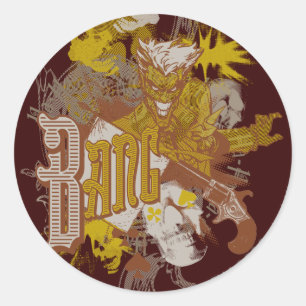 Sticker Rond The Joker Gun / Bang Carnival Collage
