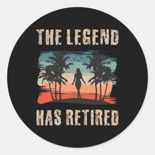 Sticker Rond The legend has retired (Devant)