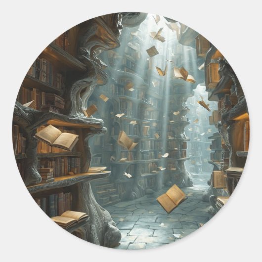 Sticker Rond The Living Library (Devant)