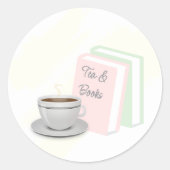 Sticker Rond Thé & Livres Shower de Mariée (Devant)