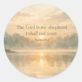 Sticker Rond The Lord Is My Shepherd Psalm 23:1 Bible Verse  (Devant)