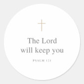 Sticker Rond The Lord Will Keep You – Psalm 121 Scripture (Devant)