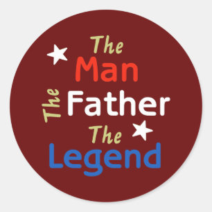 Sticker Rond The Man The Father The Legend Father's Day